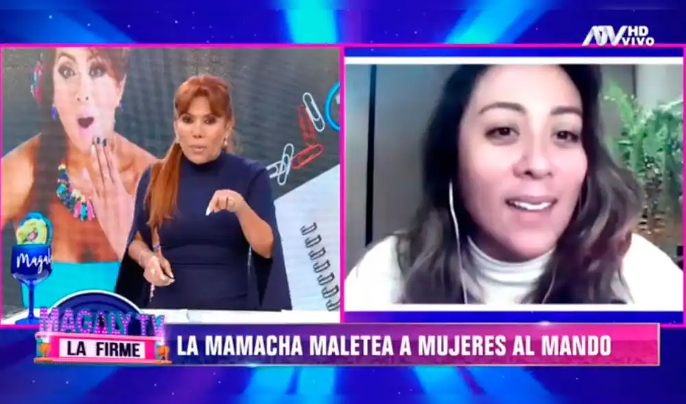 Magaly Medina mostró en sus programa unas opiniones de Cathy Sáenz sobre las nuevas conductoras de Mujeres al mando. Foto: captura ATV Magaly Medina mostró en sus programa unas opiniones de Cathy Sáenz sobre las nuevas conductoras de Mujeres al mando. Foto: captura ATV