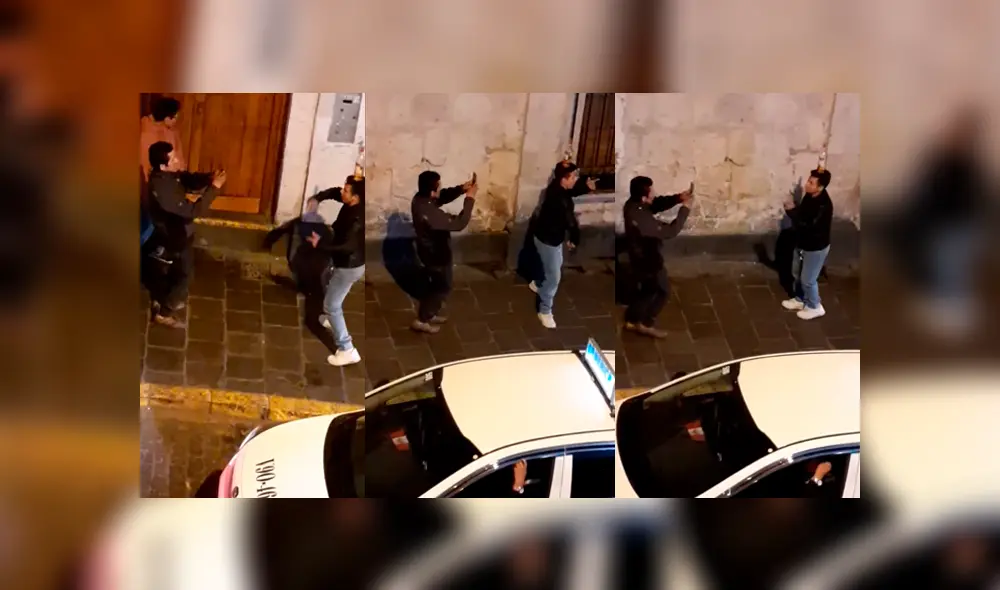 Video es viral en Facebook. El joven se puso a bailar totalmente ebrio en las calles de Arequipa, sin imaginar que una persona lo estaba grabando desde un segundo piso. Foto: Captura.