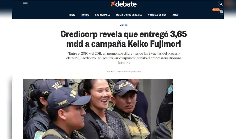 Prensa extranjera da cuenta sobre revelación de Dionisio Romero. Foto: Difusión.