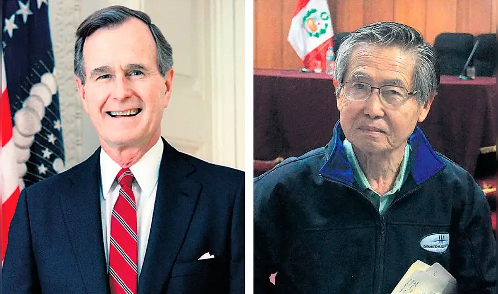 Bush a Alberto Fujimori: “Le urjo volver a la democracia” Bush a Alberto Fujimori: “Le urjo volver a la democracia”