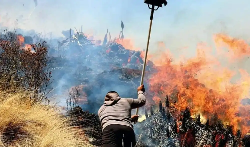 Cusco: impresionantes imágenes del incendio forestal cerca a Sacsayhuaman Cusco: impresionantes imágenes del incendio forestal cerca a Sacsayhuaman
