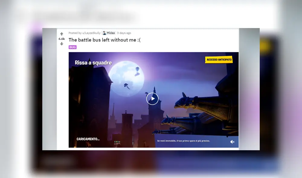 Las imágenes demuestran que el jugador apenas ingresaba al servidor del juego.