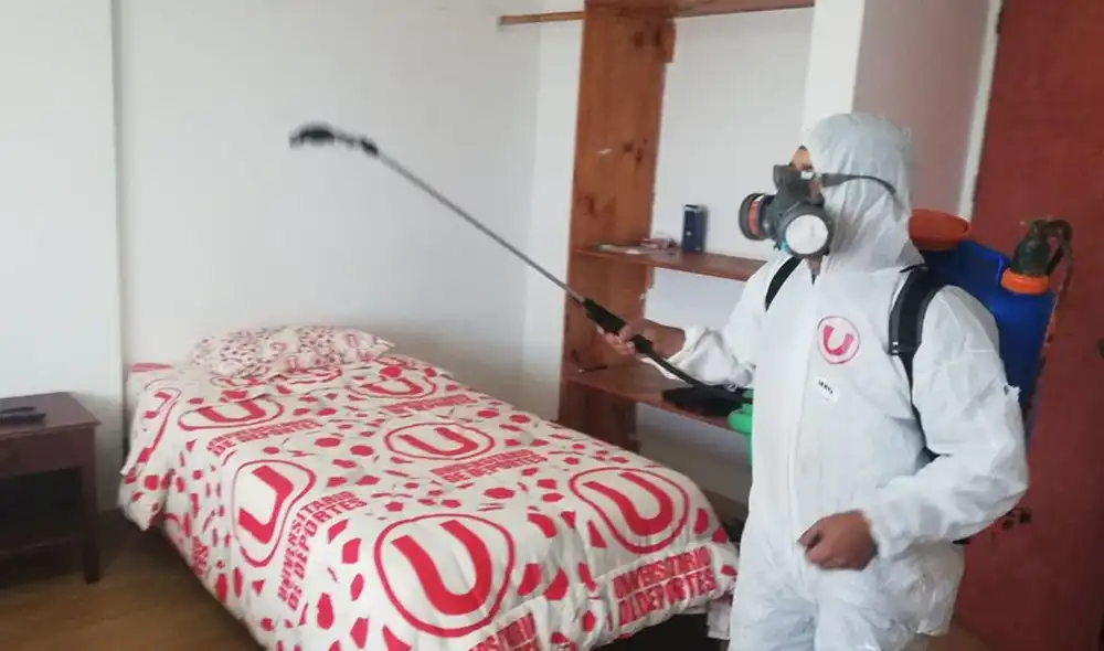 Instalaciones de Universitario fueron fumigadas para el reinicio de los entrenamientos. | Foto: Prensa Universitario