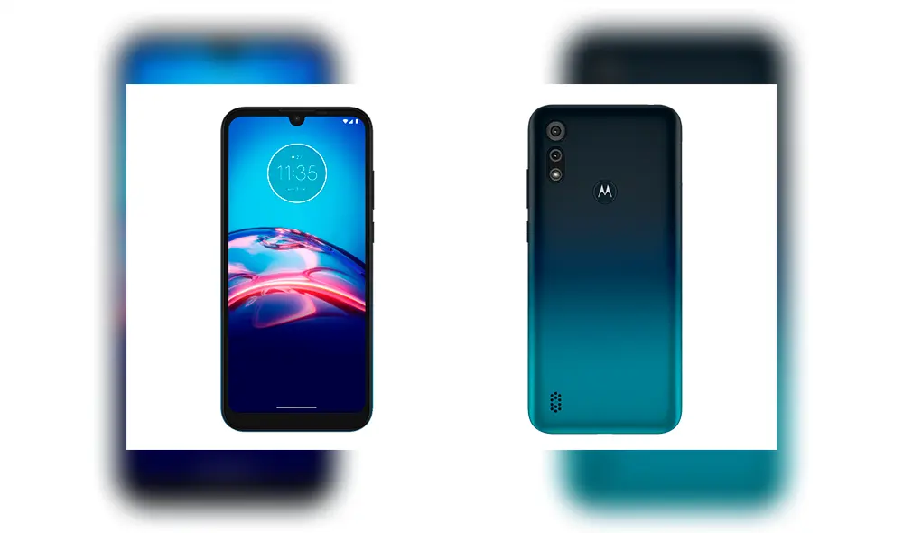 El Moto E6s ofrece un diseño con colores en degradado y repelente al agua. El Moto E6s ofrece un diseño con colores en degradado y repelente al agua.