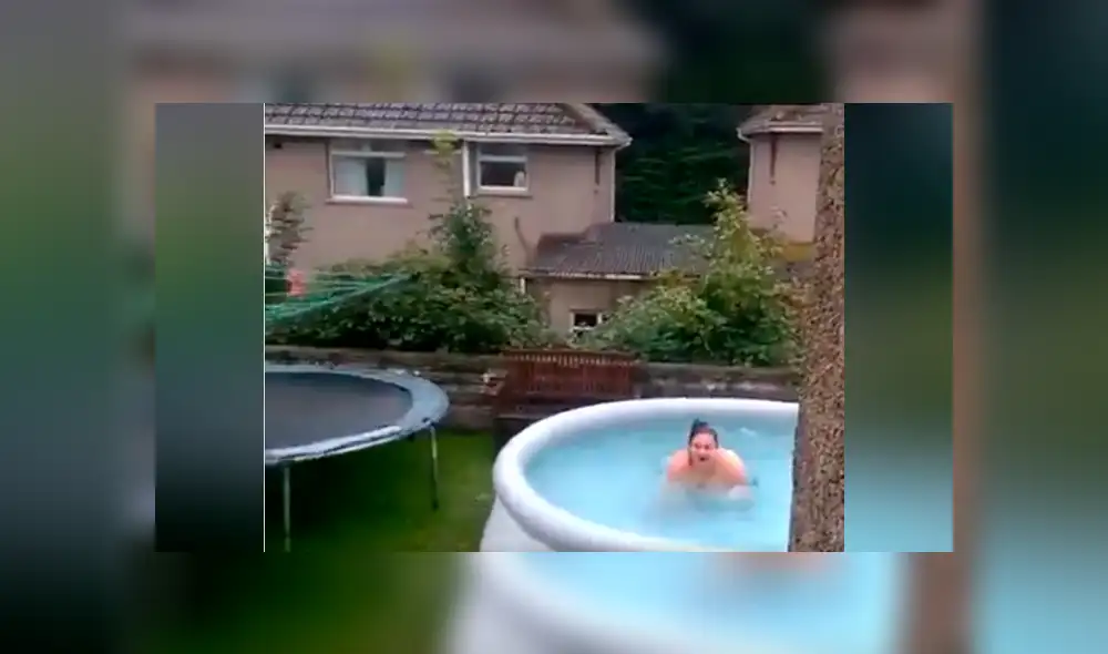 Facebook viral: chica salta de trampolín a piscina, resbala y chapuzón es la burla de todos [VIDEO] 