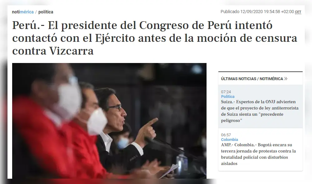 Notimérica destacó la información sobre la preocupación y la alerta de la ministra de Justicia, ya que podría ser un delito de sedición. Foto: captura web Notimérica destacó la información sobre la preocupación y la alerta de la ministra de Justicia, ya que podría ser un delito de sedición. Foto: captura web