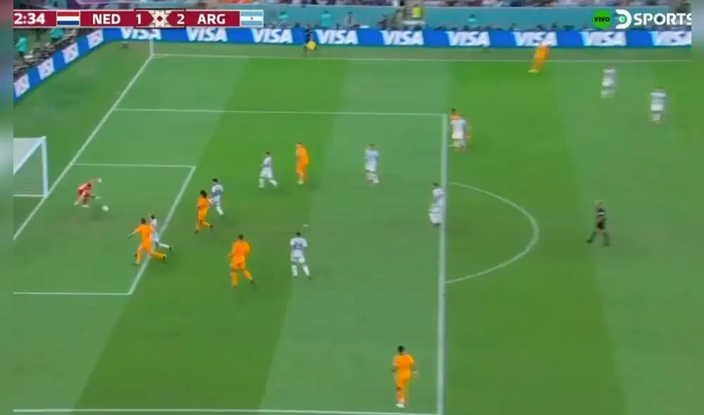 Países Bajos descontó a poco de finalizar el tiempo regular. Foto: captura DSports