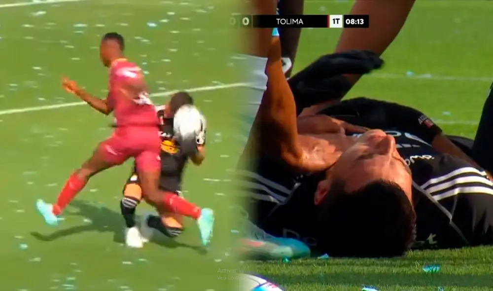 Alejandro Duarte fue titular en la presentación de Sporting Cristal, pero salió lesionado en el inicio del partido. Foto: composición LR/captura de DSports