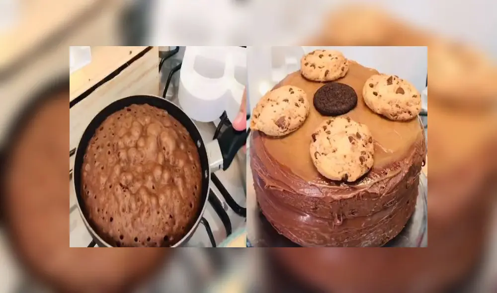 Desliza las imágenes para ver la sencilla receta del pastel de chocolate en una sartén.