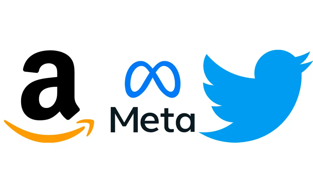 Son millones los trabajadores que trabajan en dichas empresas. Foto: Composición LR / Meta / Twitter / Amazon