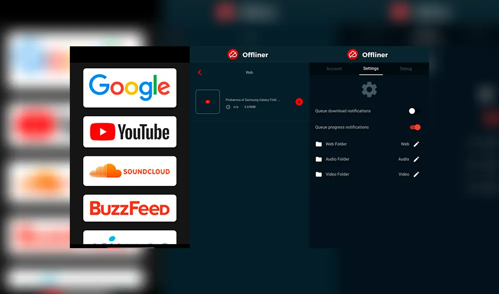 Offliner permite descargar páginas web, música, videos y música. Offliner permite descargar páginas web, música, videos y música.