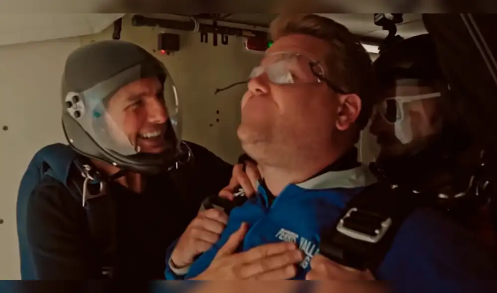 Tom Cruise obligó a James Corden a lanzarse del avión y el resultado fue increíble [VIDEO]