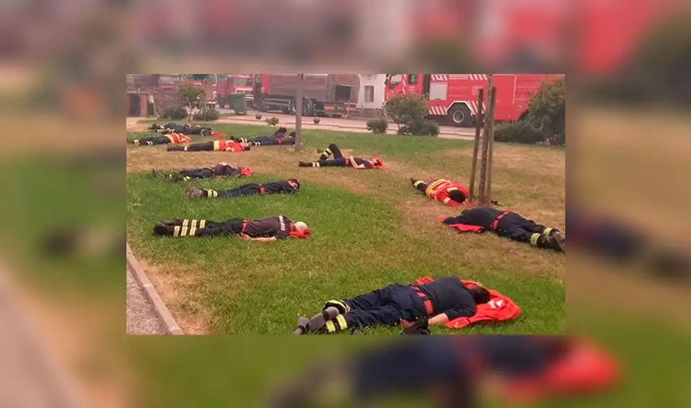 Facebook: Conmovedora escena de bomberos que luchan contra incendio en Portugal