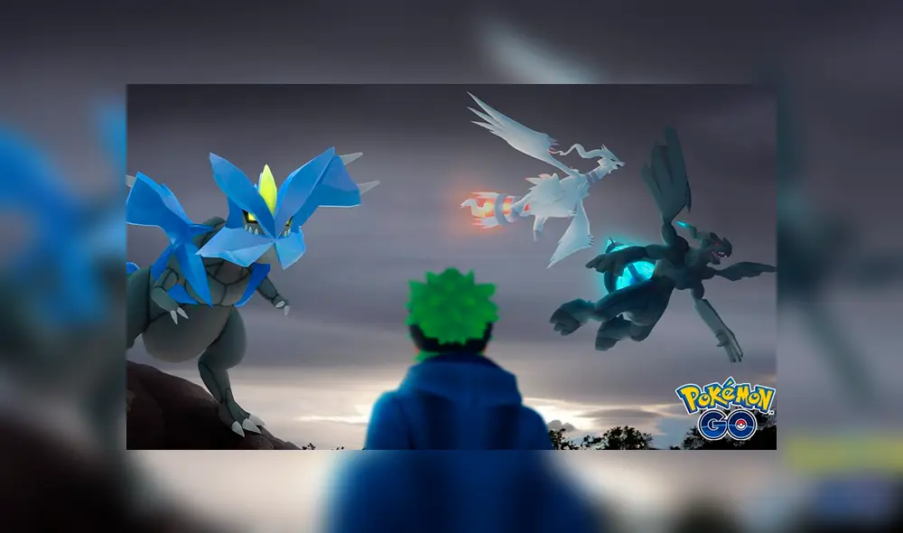 Reshiram, Zekrom y Kyurem en Pokémon GO.