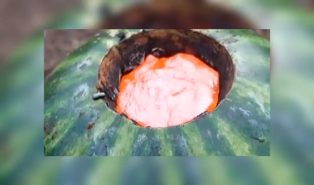 Facebook viral: realiza peligroso experimento con sandía y lava caliente que no debes imitar [VIDEO]