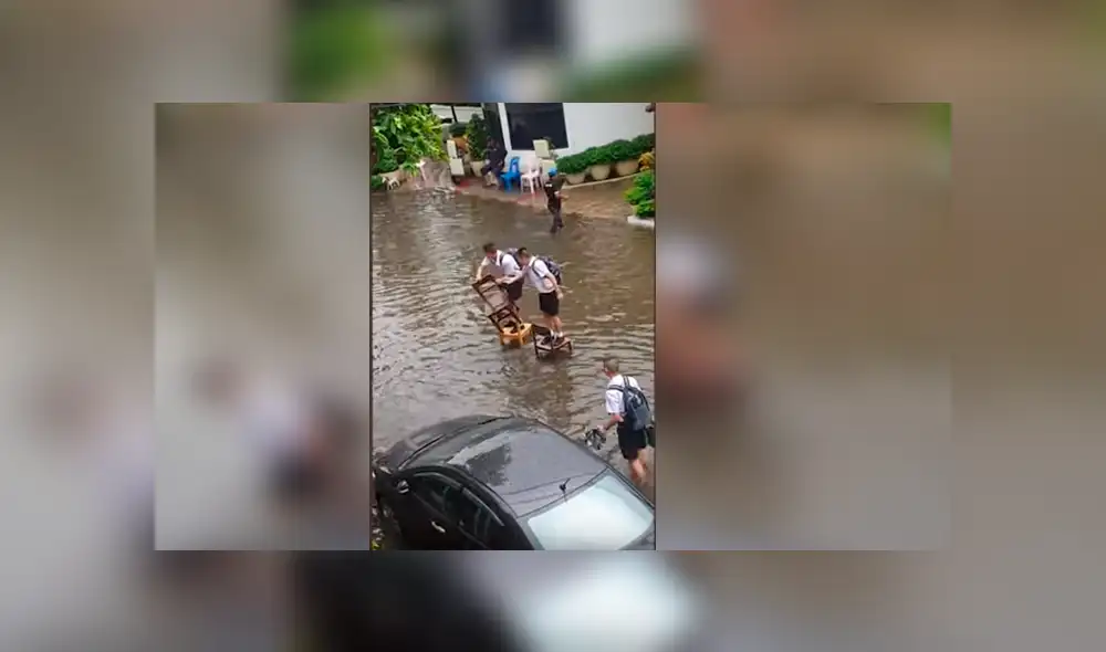 YouTube viral: Escolares usan ingeniosa maniobra para cruzar aniego y causan furor en redes [VIDEO]