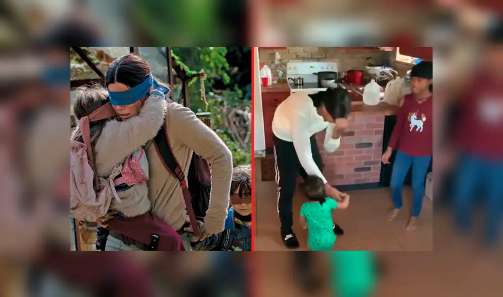 Facebook: Padre vendó a sus hijos para imitar escena de 'Bird Box' y todo sale mal [VIDEO]
