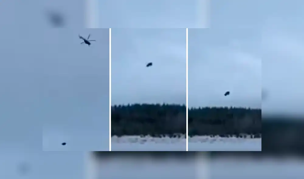 Los hombres pagaron 4 mil dólares por un vuelo de 20 minutos y poder arrojar el vehículo. Foto: captura. Los hombres pagaron 4 mil dólares por un vuelo de 20 minutos y poder arrojar el vehículo. Foto: captura.
