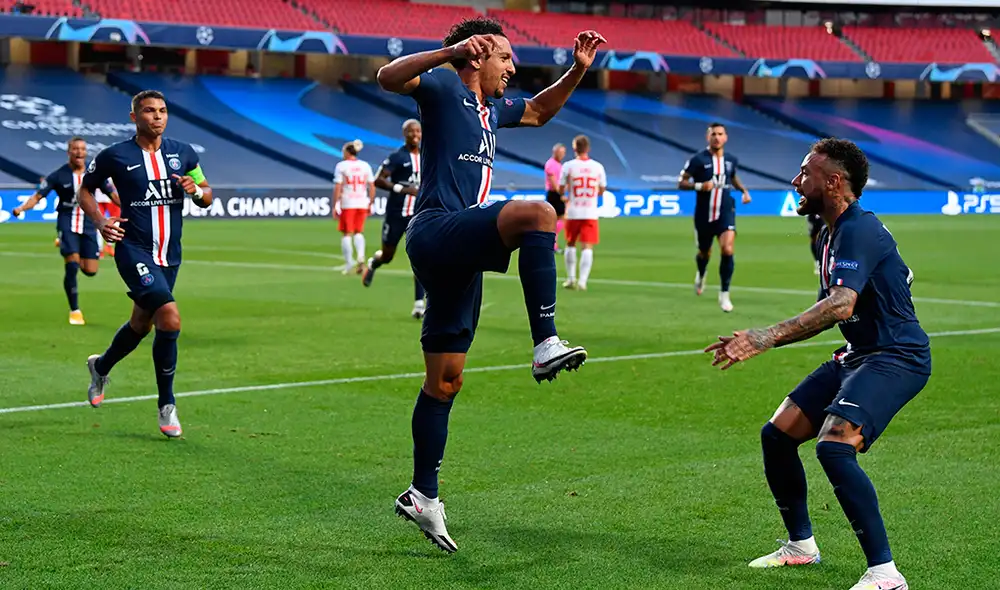 Marquinhos abrió el marcador del partido entre PSG y RB Leipzig por semifinales de la Champions League. | Foto: AFP Marquinhos abrió el marcador del partido entre PSG y RB Leipzig por semifinales de la Champions League. | Foto: AFP