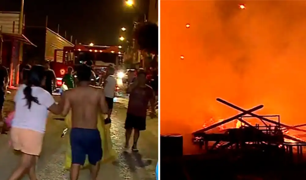 Un incendio de gran magnitud se registró en el mercado La Florida de San Martín de Porres.