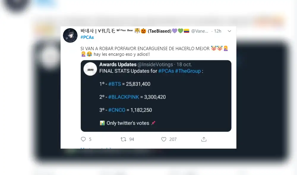 ARMY señala que hubo fraude en People's Choice Awards 2019.