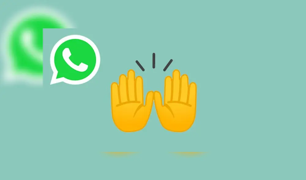 Emoji de WhatsApp "levantando las manos"