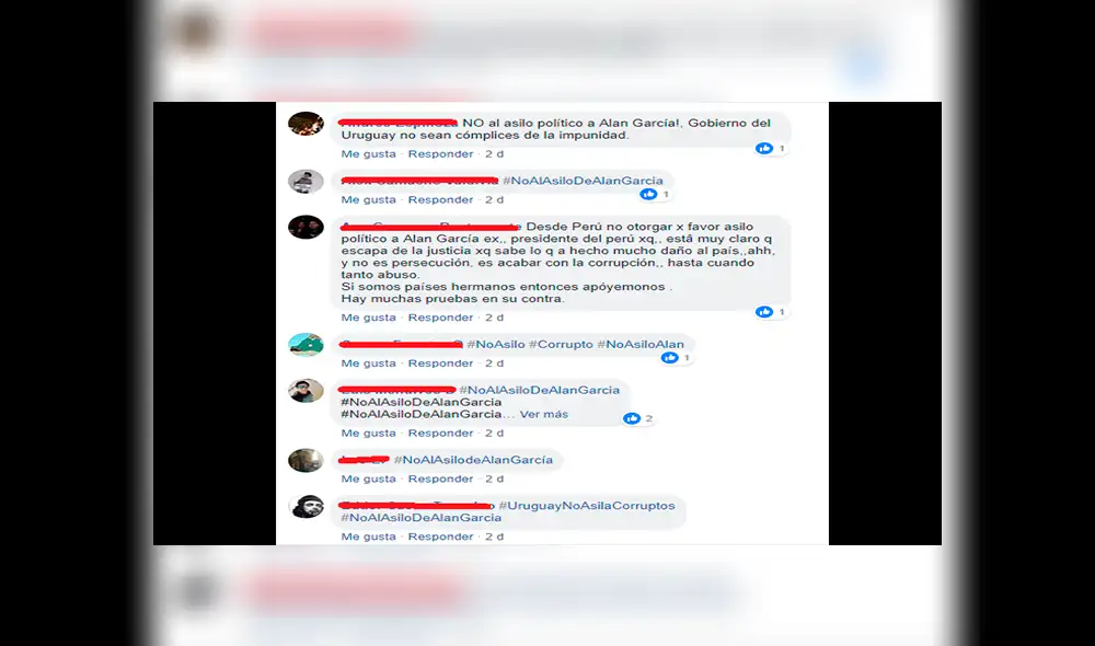 Facebook: peruanos llenan de comentarios la página del gobierno de Uruguay contra asilo a Alan García [FOTOS] 