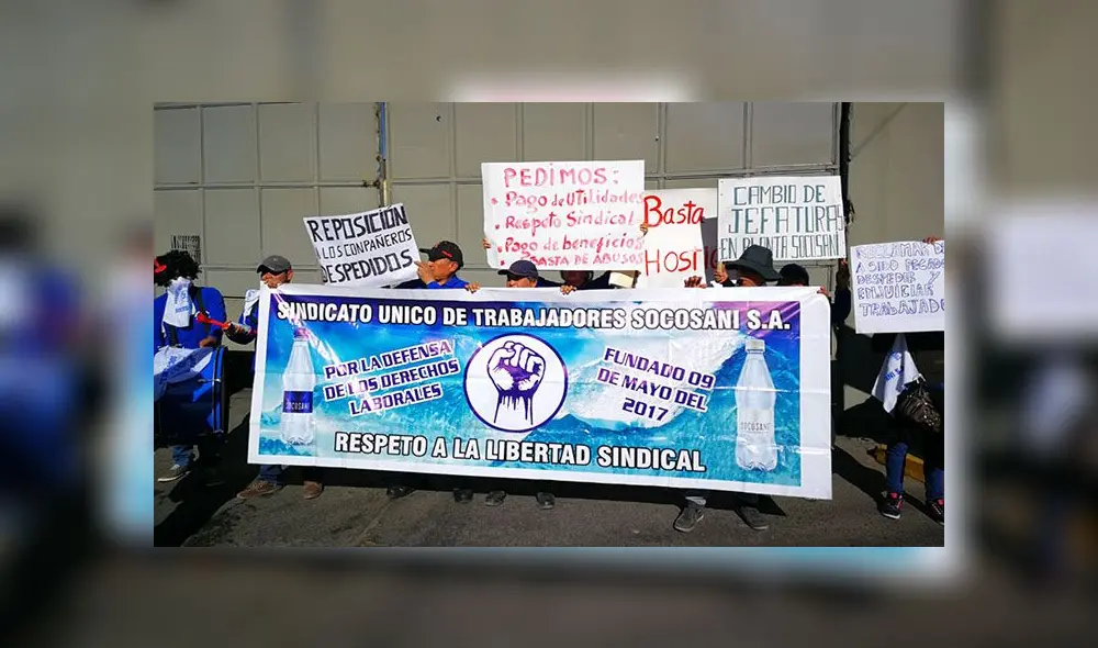 En Arequipa trabajadores de Socosani exigen pago de utilidades con plantón