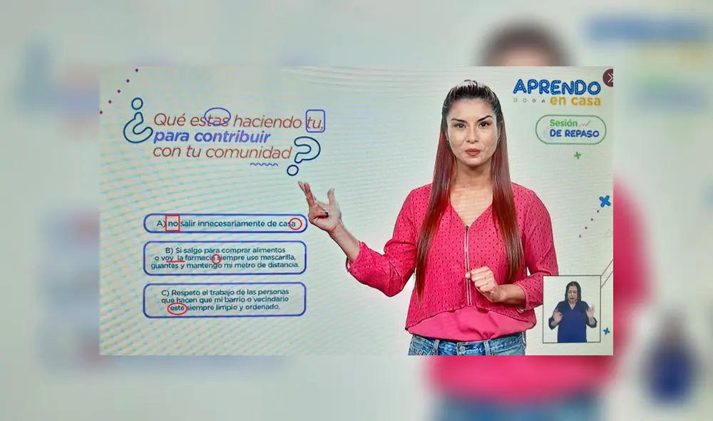 Jesús Raymundo identificó cinco errores de redacción en los enunciados de una clase virtual. (Foto: Captura tomada del Twitter @DoctorTilde)