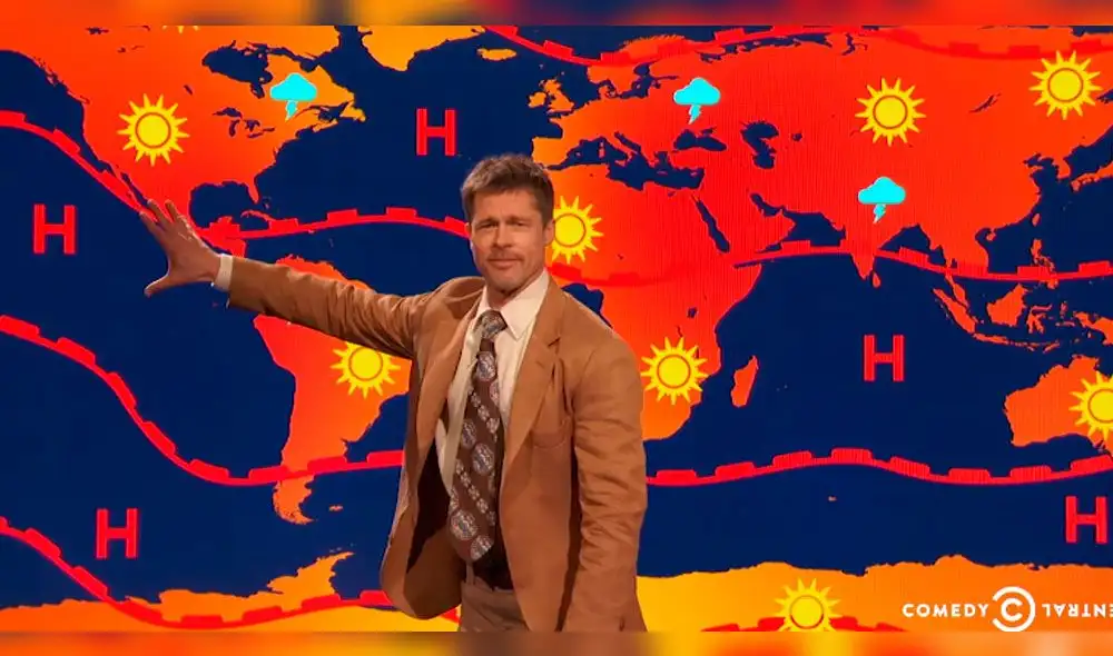 YouTube: Brad Pitt se convirtió en presentador del tiempo [VIDEO]