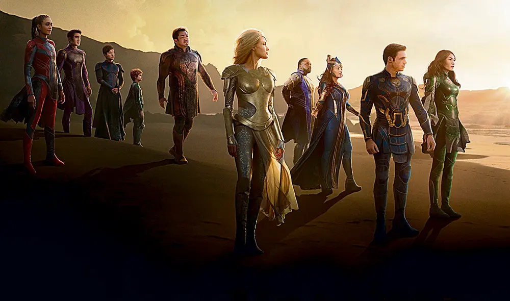 Banda aparte. La oscarizada directora Chloé Zhao presenta una versión personal de una cinta Marvel en Eternals. Foto: difusión