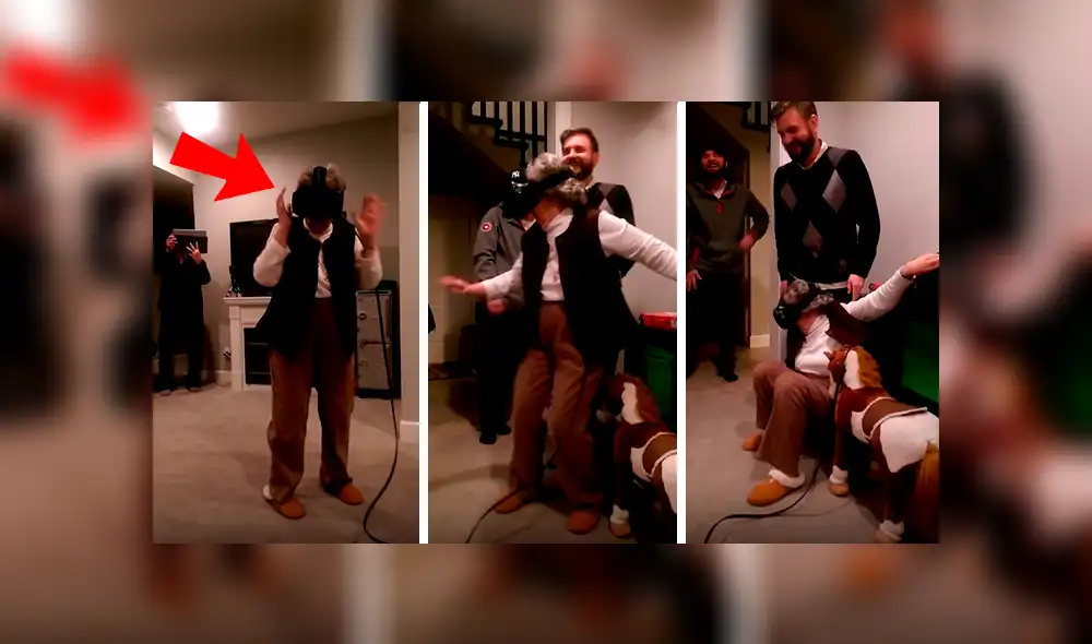 Facebook viral: piden a su abuela que se coloque casco de realidad virtual y resultado hace reír [VIDEO]