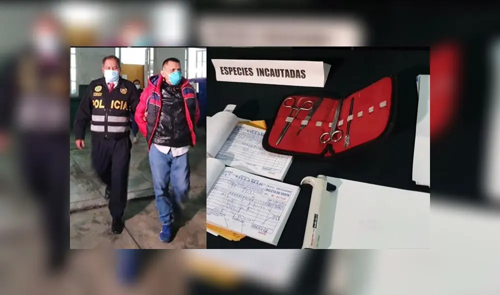 Falso médico fue intervenido al interior de botica con herramientas que usaba para intervenciones quirúrgicas. (Composición con fotos de Joel Robles / La República) Falso médico fue intervenido al interior de botica con herramientas que usaba para intervenciones quirúrgicas. (Composición con fotos de Joel Robles / La República)