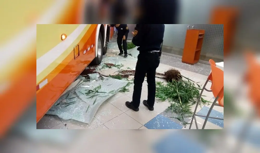 Bus irrumpe en sala de espera en terminal de Plaza Norte y deja tres heridos [VIDEO]