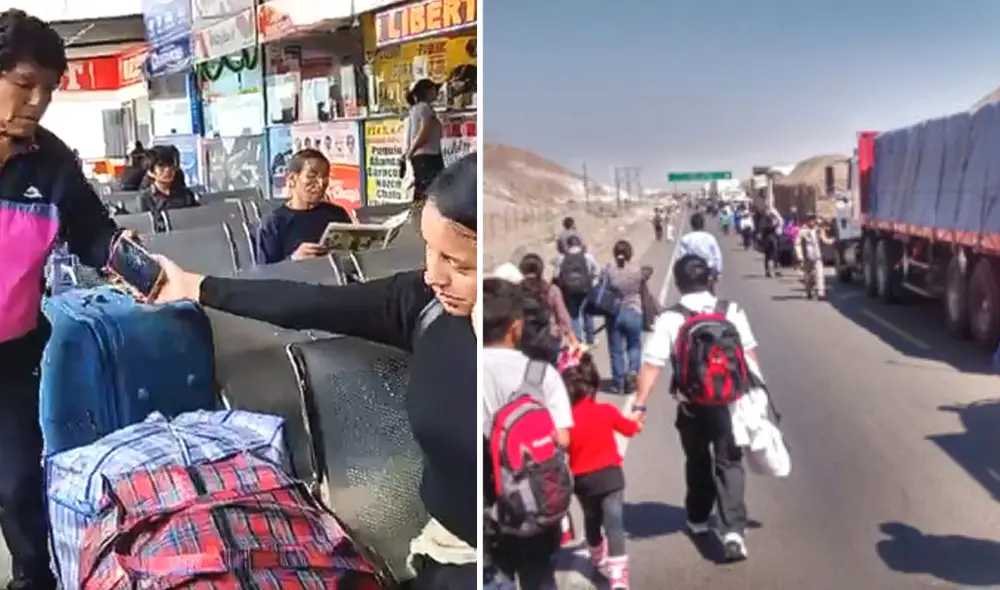 Protestas en Ica | “No hay salida”: pasajeros varados en terminal Atocongo por bloqueo de la Panamericana Sur | MTC | Sutran. Foto: composición LR/capturas de URPI-LR/Mary Luz Aranda/RPP Protestas en Ica | “No hay salida”: pasajeros varados en terminal Atocongo por bloqueo de la Panamericana Sur | MTC | Sutran. Foto: composición LR/capturas de URPI-LR/Mary Luz Aranda/RPP