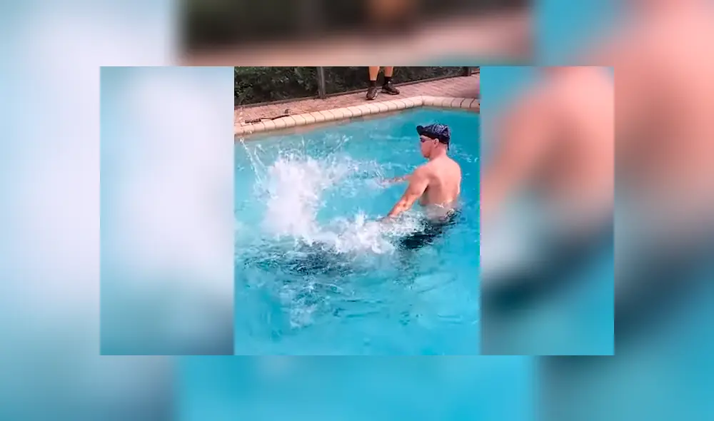 El sujetó luchó contra el enorme reptil para cansarlo y cargarlo como un bebé. Foto: captura El sujetó luchó contra el enorme reptil para cansarlo y cargarlo como un bebé. Foto: captura