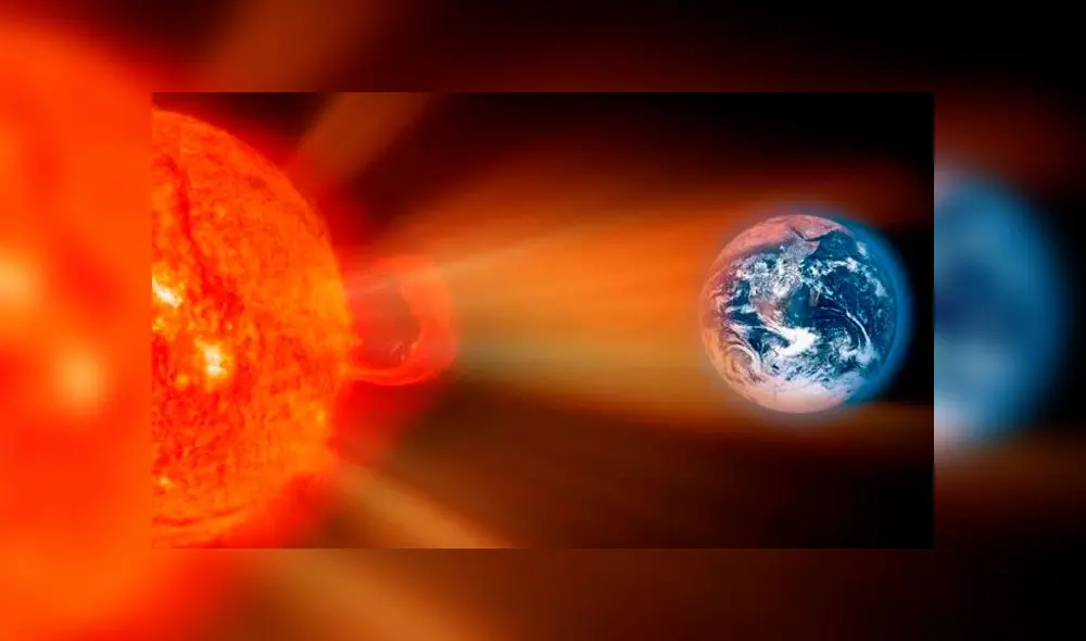 Las tormentas solares se producen por partículas cargadas expulsadas por el Sol que chocan con la magnetósfera de la Tierra. Imagen: Difusión.