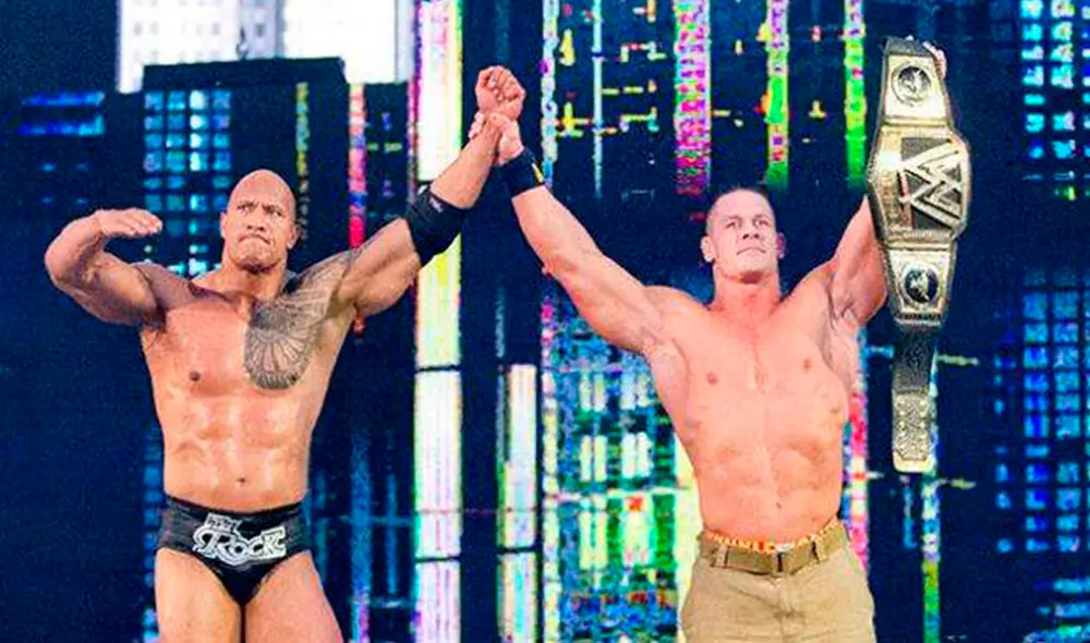 John Cena le quitó el título mundial a The Rock en WrestleMania 29. | Foto: WWE John Cena le quitó el título mundial a The Rock en WrestleMania 29. | Foto: WWE