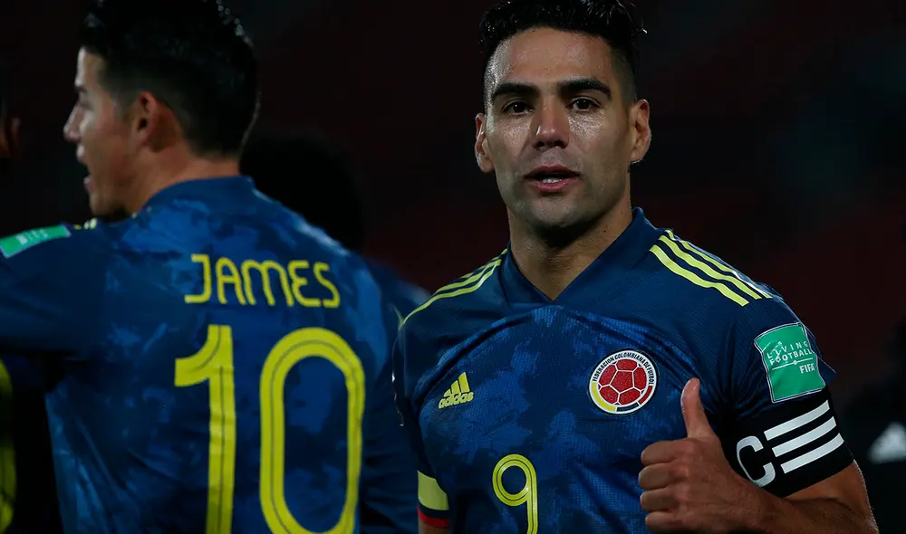 Radamel Falcao marcó el gol de la igualdad para Colombia en los descuentos del partido. Foto: EFE