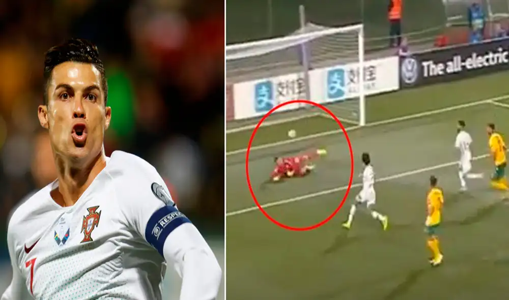 Cristiano Ronaldo marcó cuatro goles en la victoria de Portugal sobre Lituania por la fecha 6 del Grupo B de las Eliminatorias rumbo a la Eurocopa 2020. | Foto: EFE