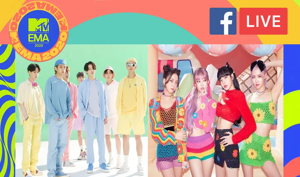 Ver EN VIVO los MTV EMAs 2020: horario, canales y link. Foto: Composición LR / YG/ Big Hit / MTV