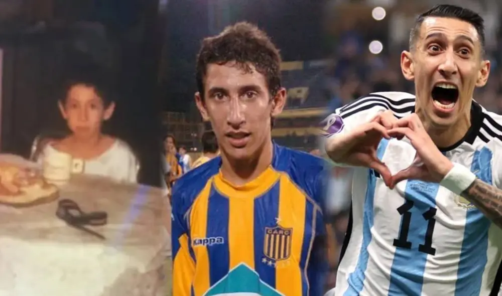 Su madre pedaleaba una bicicleta cruzando todo Rosario para llevar al pequeño Di María a sus entrenamientos. Él iba atrás y su pequeña hermanita adelante. Foto: Composición LR/The Player's Tribune/Somos Invictos/Sporting News