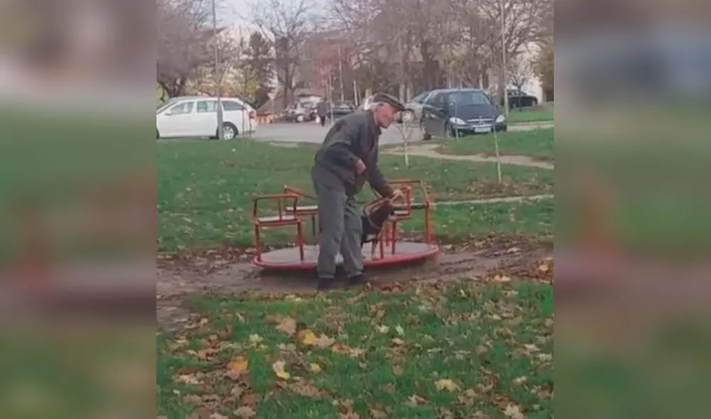 Desliza las imágenes para descubrir el tierno momento entre un anciano y un perro que fue captado por una joven. Foto: captura de TikTok