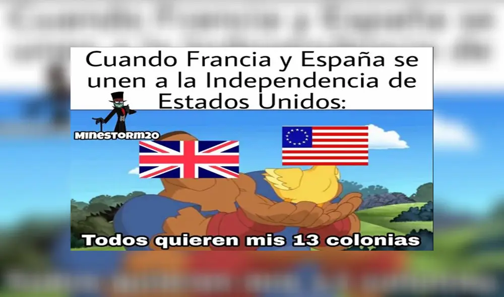 MEMES 4 DE JULIO | Francia y España apoyando la Independencia de Estados Unidos.