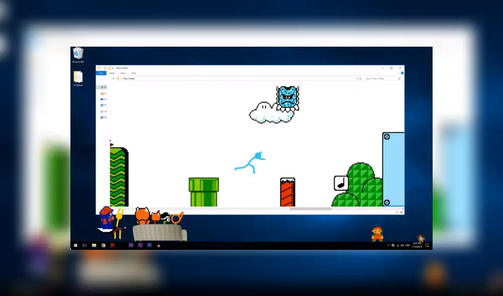 La intensa batalla entre Super Mario Bros y el 'muñeco de palitos'.