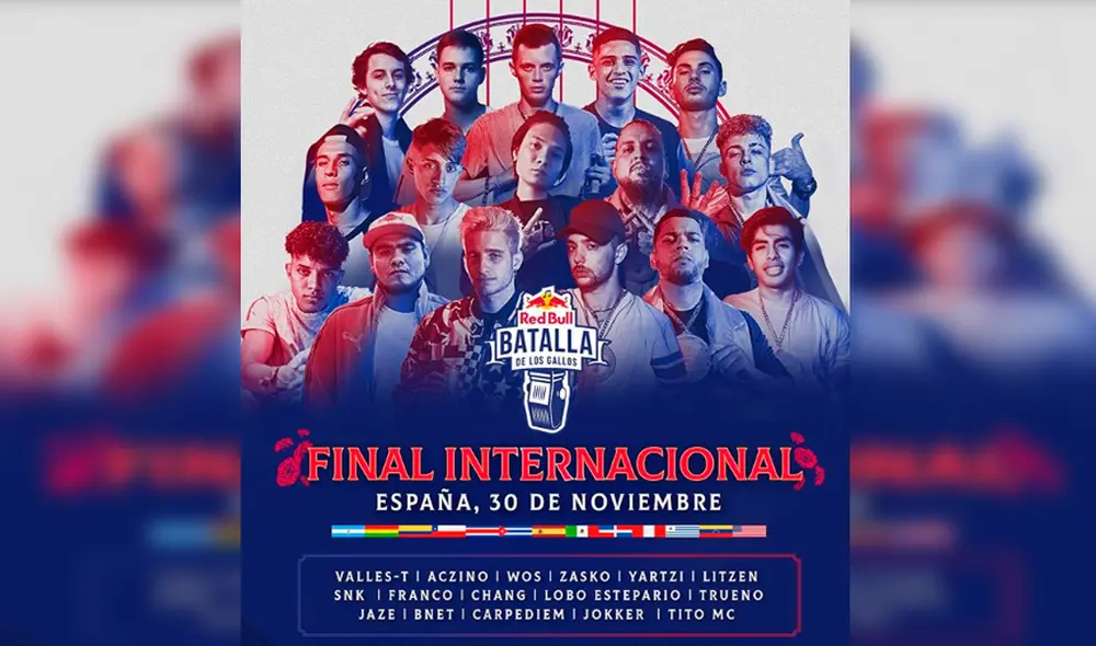 La Red Bull Batalla de los Gallos Final Internacional España 2019 se llevará a cabo este sábado 30 de noviembre EN VIVO ONLINE EN DIRECTO vía redbull.tv Streaming desde el ‘Wizink Center’ (Madrid). La Red Bull Batalla de los Gallos Final Internacional España 2019 se llevará a cabo este sábado 30 de noviembre EN VIVO ONLINE EN DIRECTO vía redbull.tv Streaming desde el ‘Wizink Center’ (Madrid).