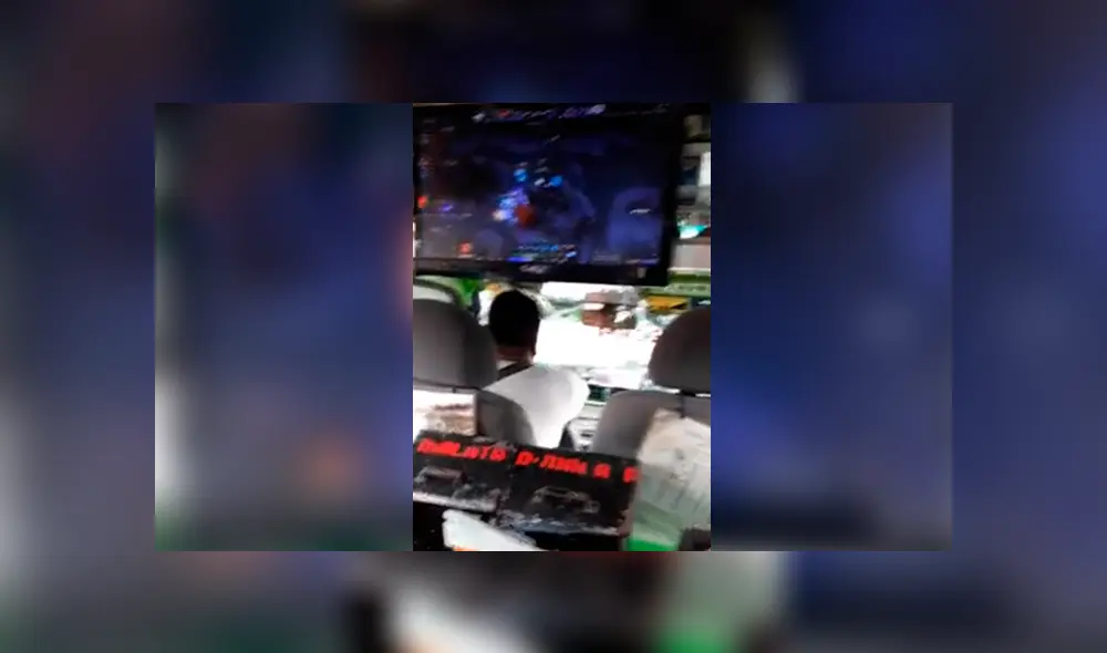 Facebook: cobrador instala un monitor de PC en su combi para aprender a jugar Dota 2