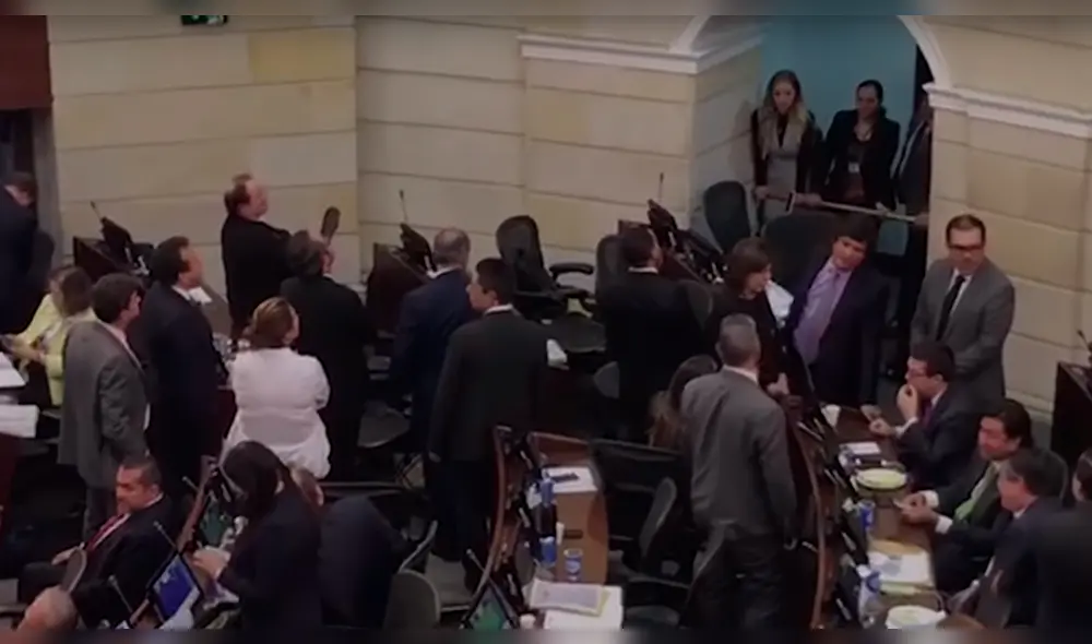 Colombia: lanzan bolsa con ratones a bancada oficialista durante sesión del Congreso [VIDEO]