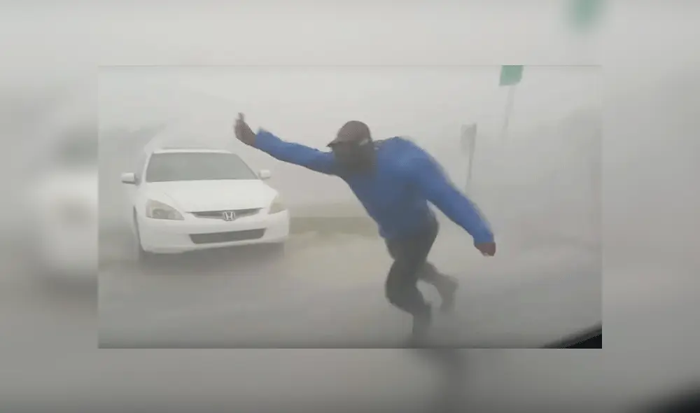 Twitter: Meteorólogo sorprende con arriesgada maniobra para estudiar al huracán Irma [VIDEOS]