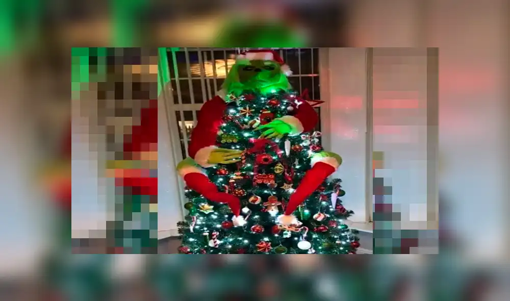 ‘Grinchmas’, el árbol de Navidad que ha causado impacto por la realista figura del ‘duende verde’ [VIDEO]